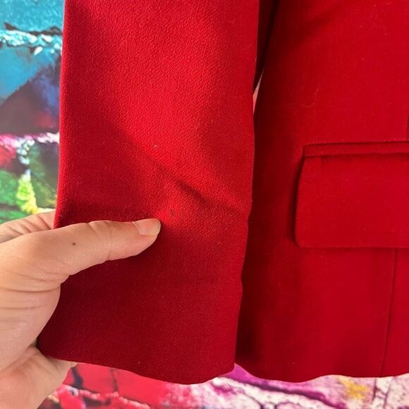 Vintage Pendleton Wool Red Blazer Jacket Gold Tone Buttons Petite Medium - Picture 5 of 6